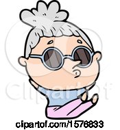Poster, Art Print Of Cartoon Woman Wearing Sunglasses