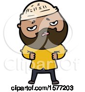Cartoon Worried Man With Beard