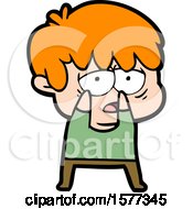 Poster, Art Print Of Cartoon Exhausted Boy