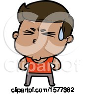 Poster, Art Print Of Cartoon Man Sweating