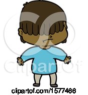 Poster, Art Print Of Cartoon Boy With Untidy Hair