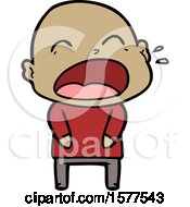 Poster, Art Print Of Cartoon Shouting Bald Man