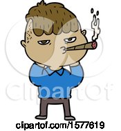 Poster, Art Print Of Cartoon Man Smoking
