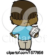 Poster, Art Print Of Cartoon Boy With Untidy Hair