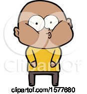 Poster, Art Print Of Cartoon Bald Man Staring