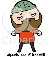 Cartoon Worried Man With Beard
