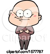 Cartoon Bald Man Staring