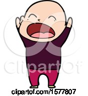 Poster, Art Print Of Cartoon Shouting Bald Man