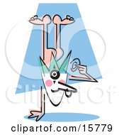 Silly Jester Doing A Handstand Clipart Illustration