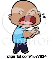 Poster, Art Print Of Cartoon Shouting Bald Man