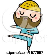 Cartoon Man With Beard Dancing by lineartestpilot