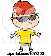 Cartoon Boy Wearing Sunglasses