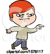 Cartoon Angry Man Pointing