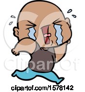 Poster, Art Print Of Cartoon Crying Bald Man