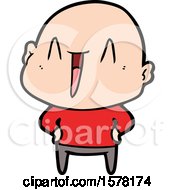 Poster, Art Print Of Happy Cartoon Bald Man