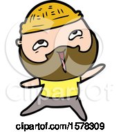 Cartoon Happy Bearded Man