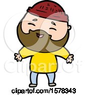 Poster, Art Print Of Cartoon Happy Bearded Man