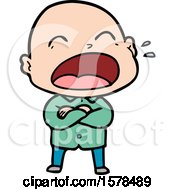 Poster, Art Print Of Cartoon Shouting Bald Man