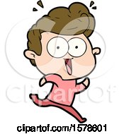 Cartoon Excited Man