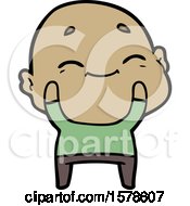 Cartoon Happy Bald Man