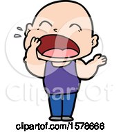 Poster, Art Print Of Cartoon Shouting Bald Man