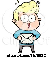 Cartoon Man With Envelope by lineartestpilot