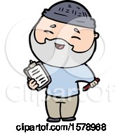 Poster, Art Print Of Cartoon Happy Bearded Man