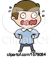 Cartoon Man Totally Stressed Out