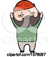 Poster, Art Print Of Cartoon Worried Man With Beard