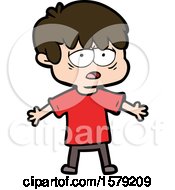 Poster, Art Print Of Cartoon Exhausted Boy
