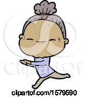Cartoon Peaceful Old Woman