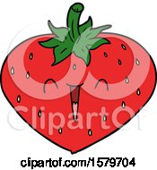 Happy Cartoon Strawberry by lineartestpilot