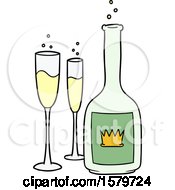 Cartoon Champagne by lineartestpilot