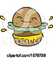 Poster, Art Print Of Cartoon Fast Food Burger