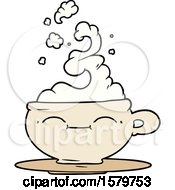 Poster, Art Print Of Cartoon Hot Cup Of Coffee