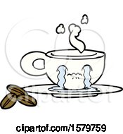 Cartoon Crying Espresso Mug by lineartestpilot