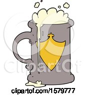 Poster, Art Print Of Cartoon Foaming Beer