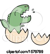 Poster, Art Print Of Cartoon Dinosaur Hatching From Egg