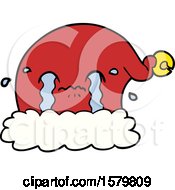 Poster, Art Print Of Cartoon Christmas Santa Hat Crying