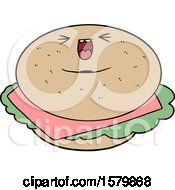 Cartoon Bagel Sandwich by lineartestpilot