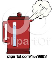 Poster, Art Print Of Cartoon Electric Kettle Boiling