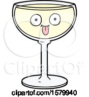 Cartoon Glass Of Wine by lineartestpilot