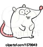 Cartoon Happy White Lab Mouse by lineartestpilot