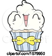 Happy Cartoon Cupcake by lineartestpilot