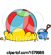 Cartoon Beach Ball And Bucket