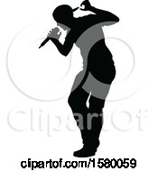 Poster, Art Print Of Silhouetted Male Singer