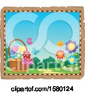 Clipart Of A Parchment Boder Of Easter Eggs Royalty Free Vector Illustration