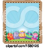 Clipart Of A Parchment Boder Of Easter Eggs Royalty Free Vector Illustration