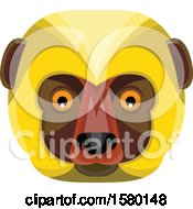 Poster, Art Print Of Diademed Sifaka Lemur Monkey Face Mascot