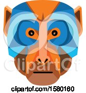 Poster, Art Print Of Rhesus Macaque Monkey Face Mascot